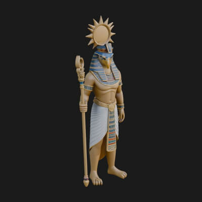 Egyptian Pharaoh Standing Statue Design 10 3D Print Model
