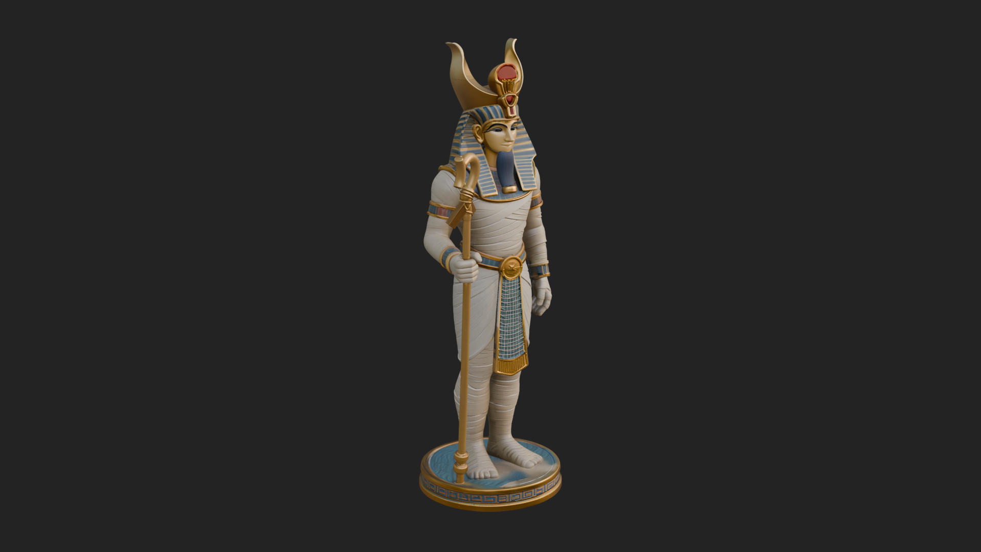 Egyptian Pharaoh Standing Statue Design 11 3D Print Model 3D Model