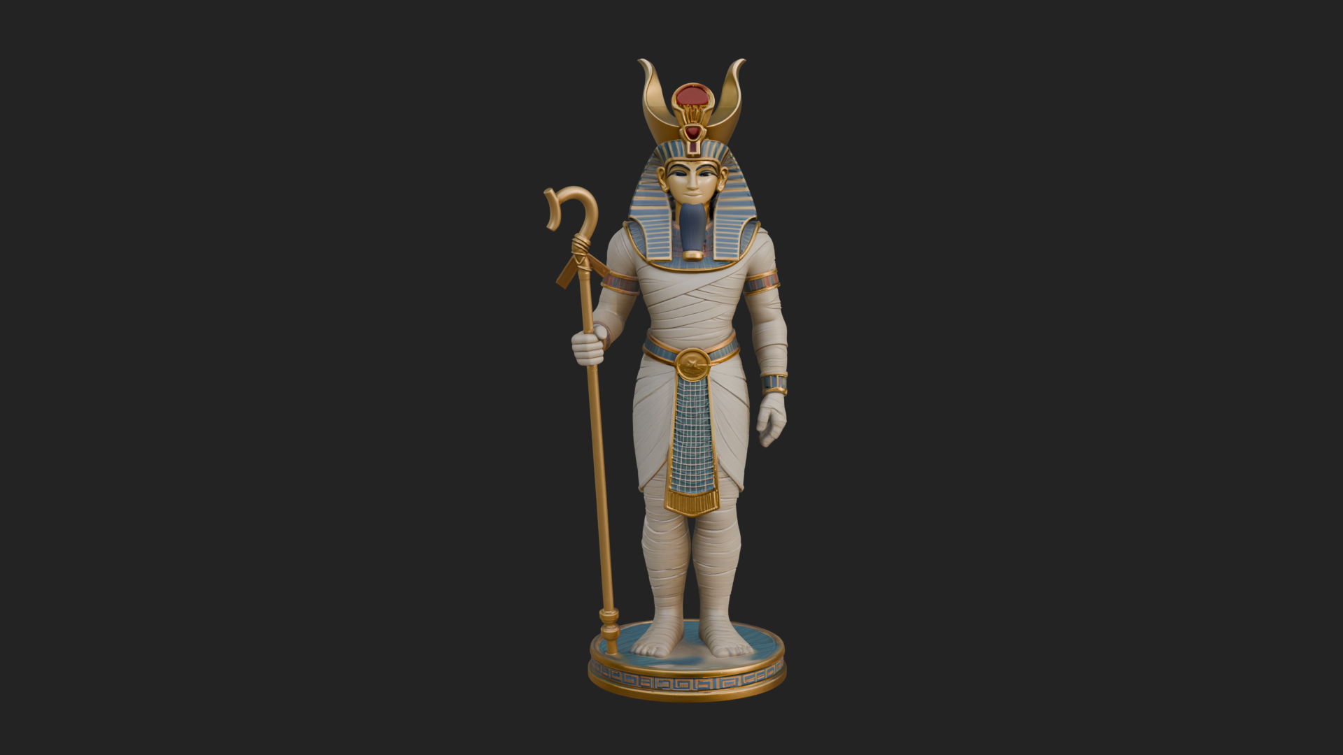 Egyptian Pharaoh Standing Statue Design 11 3D Print Model 3D Model
