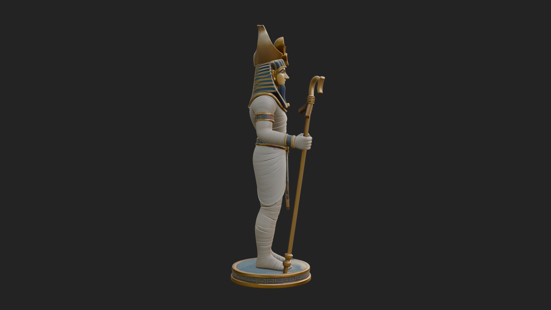 Egyptian Pharaoh Standing Statue Design 11 3D Print Model 3D Model