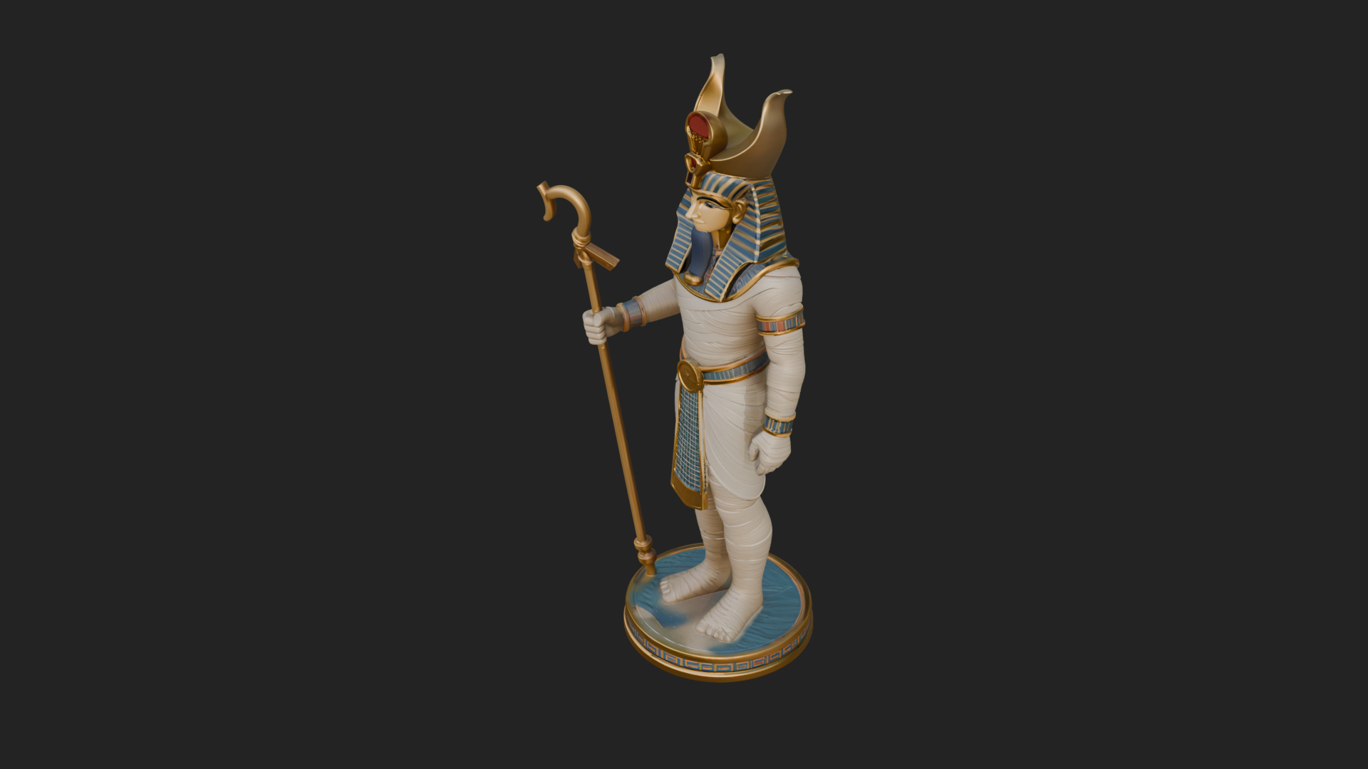 Egyptian Pharaoh Standing Statue Design 11 3D Print Model 3D Model