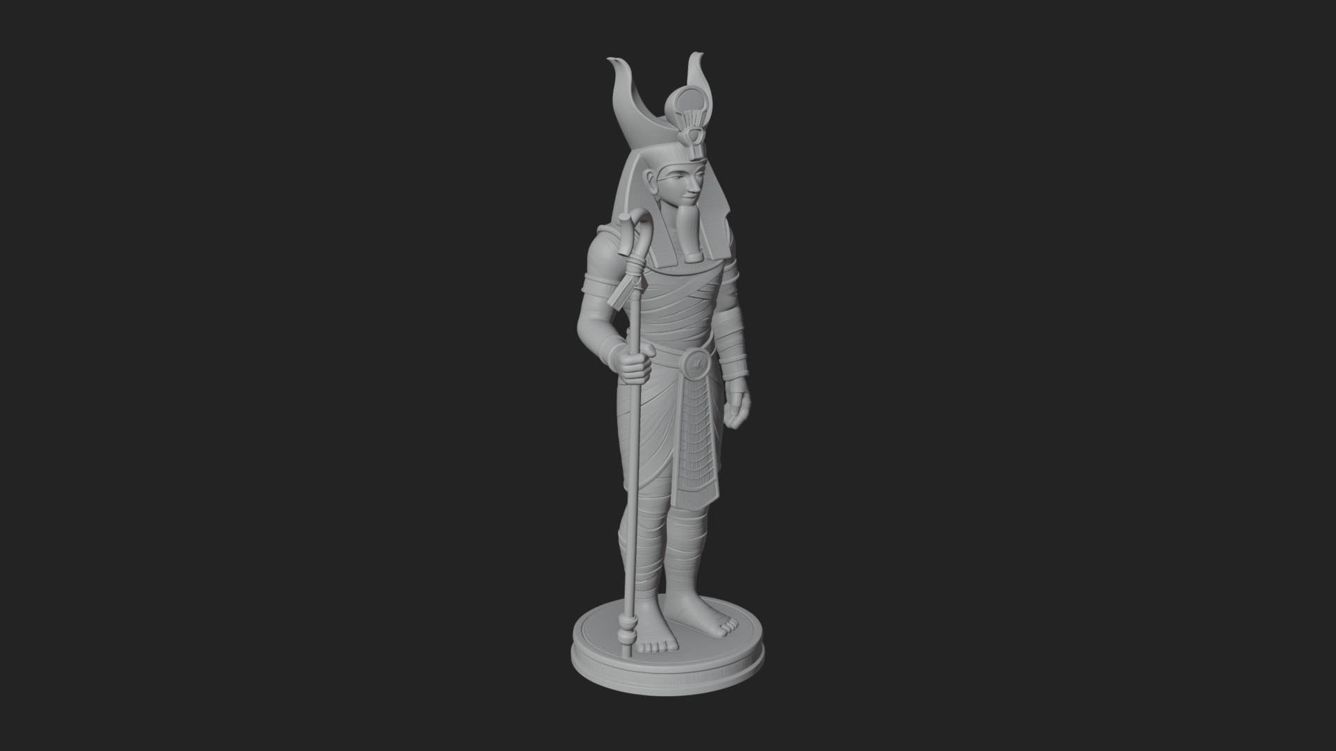 Egyptian Pharaoh Standing Statue Design 11 3D Print Model 3D Model