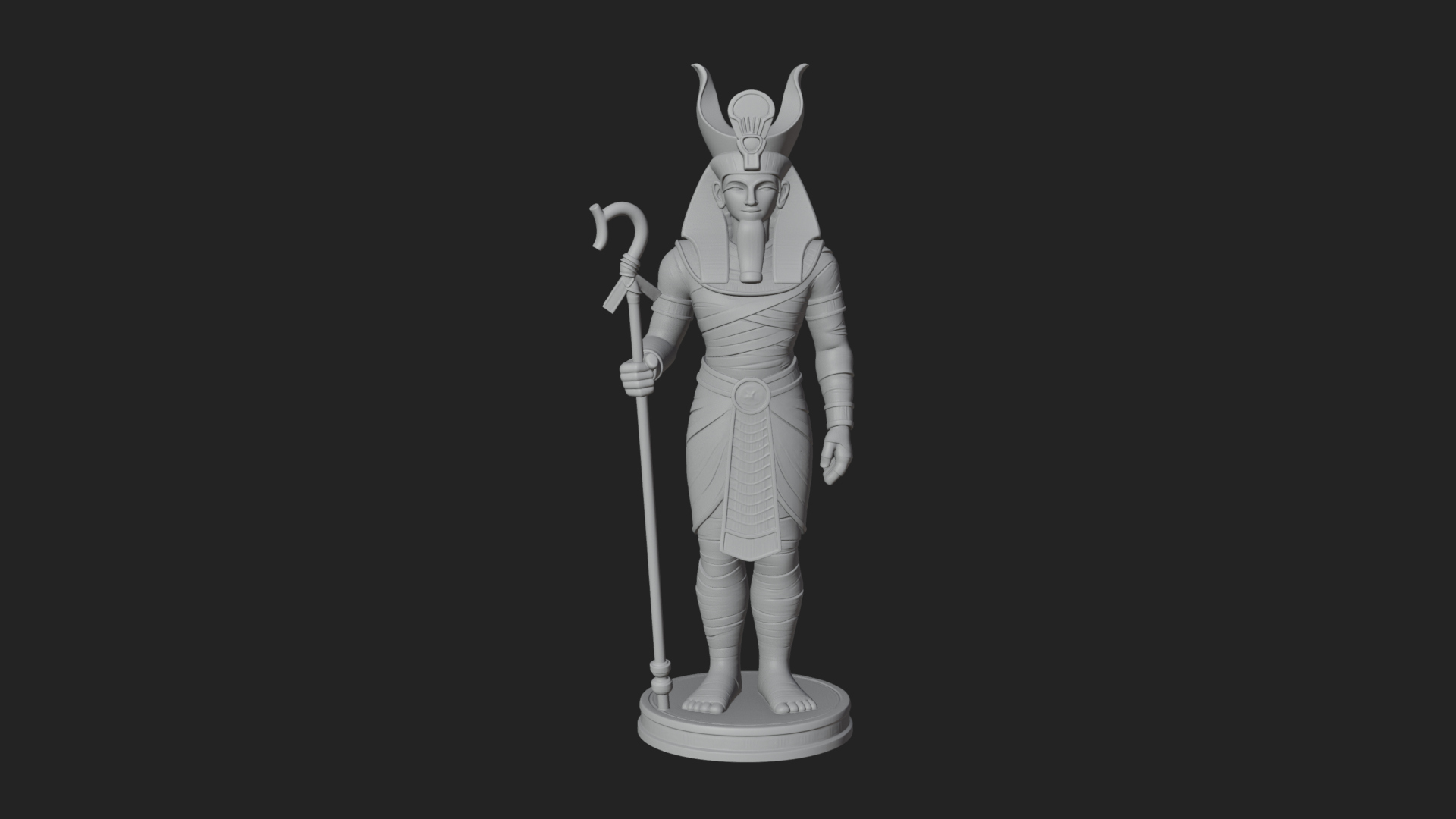 Egyptian Pharaoh Standing Statue Design 11 3D Print Model 3D Model