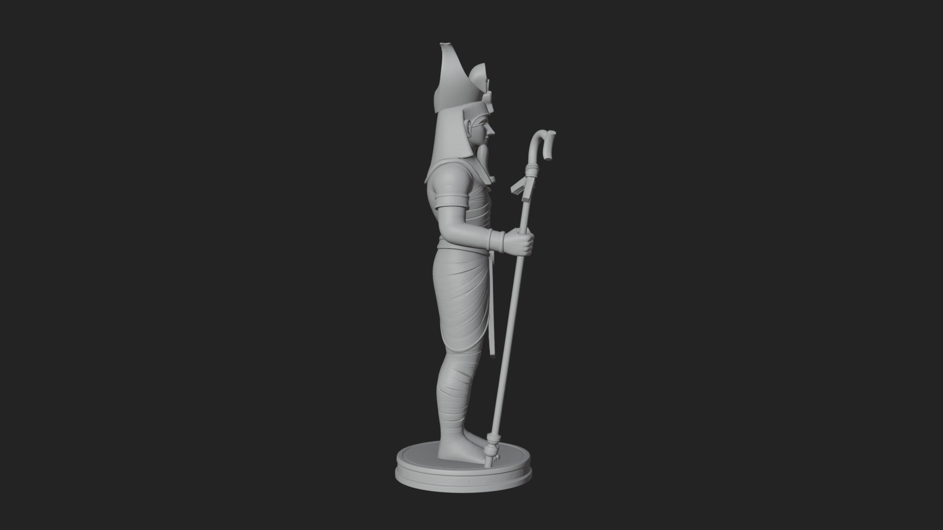 Egyptian Pharaoh Standing Statue Design 11 3D Print Model 3D Model