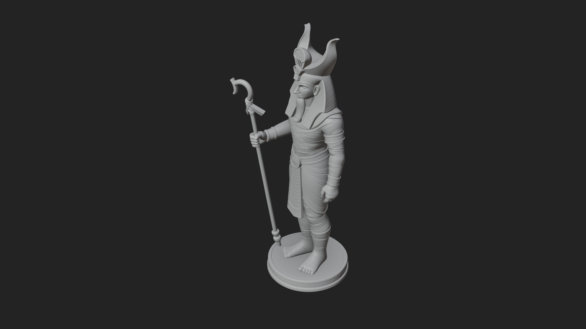 Egyptian Pharaoh Standing Statue Design 11 3D Print Model 3D Model