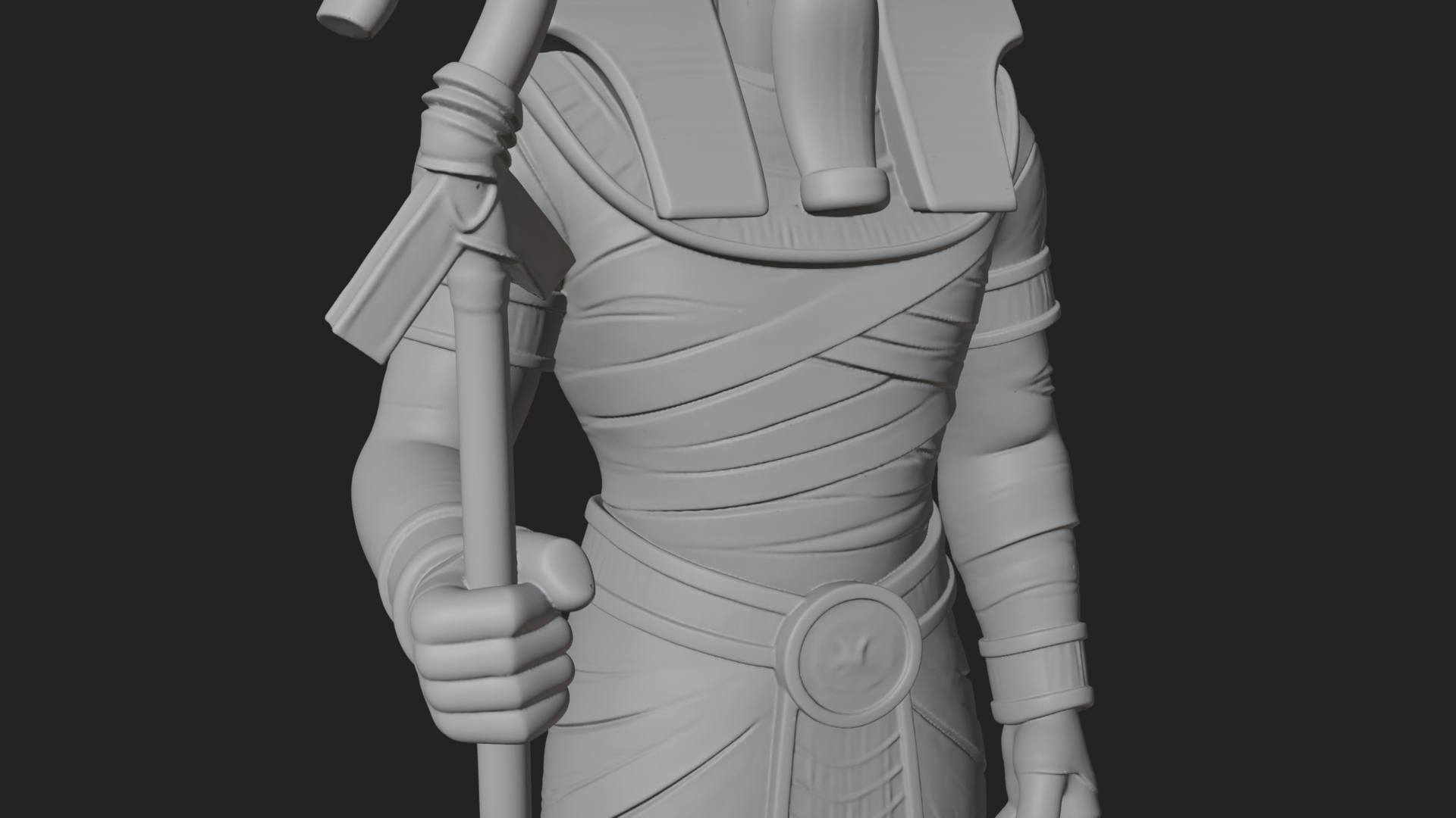 Egyptian Pharaoh Standing Statue Design 11 3D Print Model 3D Model