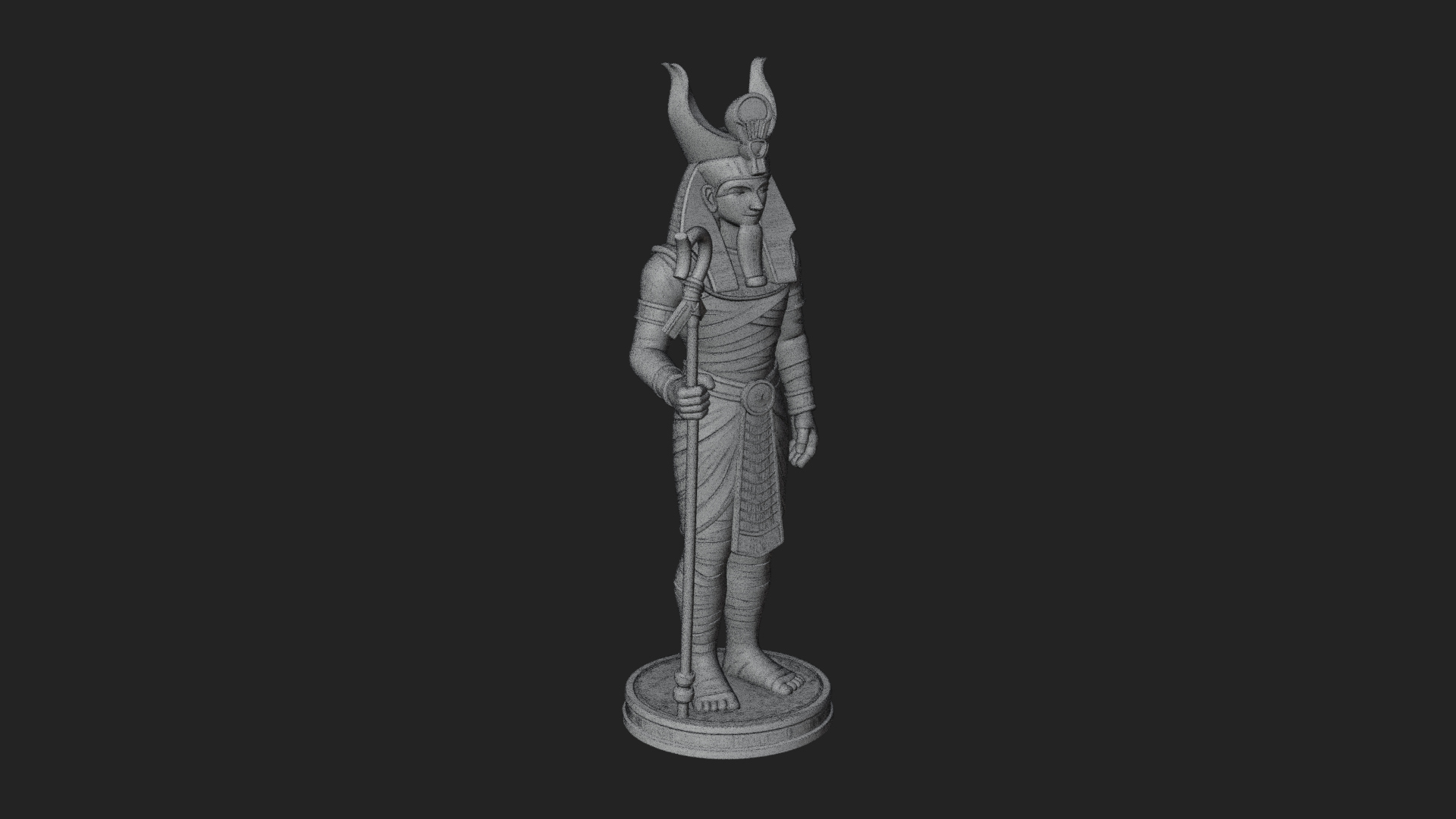 Egyptian Pharaoh Standing Statue Design 11 3D Print Model 3D Model