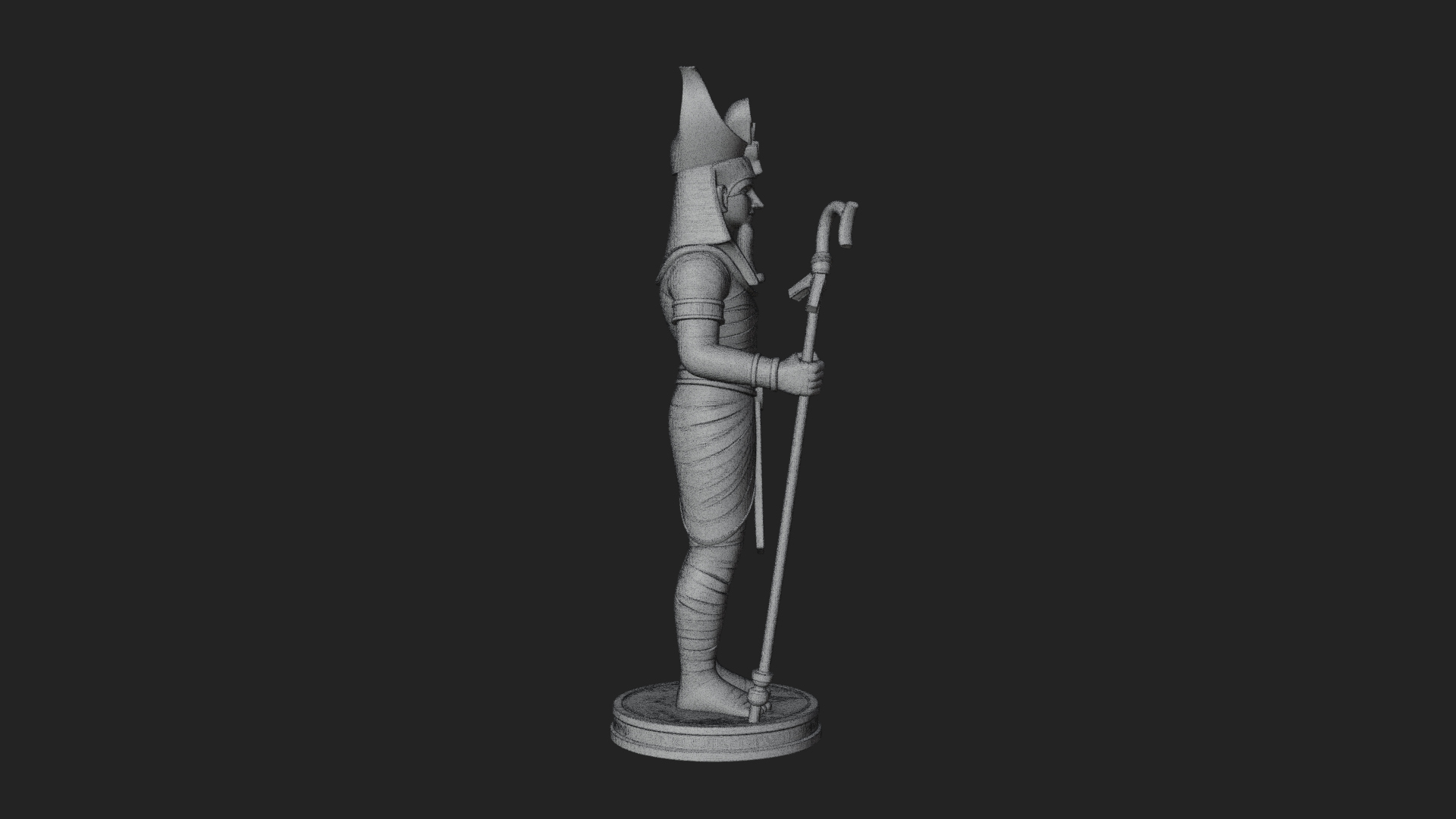 Egyptian Pharaoh Standing Statue Design 11 3D Print Model 3D Model