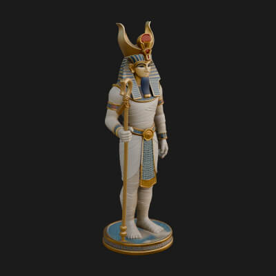 Egyptian Pharaoh Standing Statue Design 11 3D Print Model