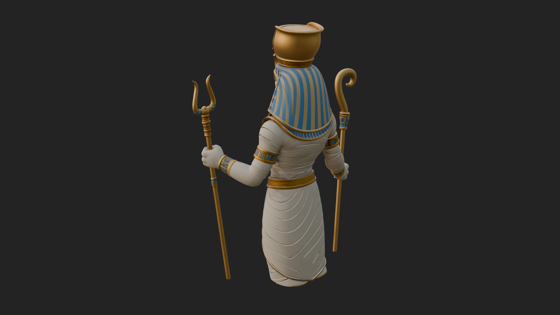Egyptian Pharaoh Standing Statue Design 12 3D Print Model 3D Model