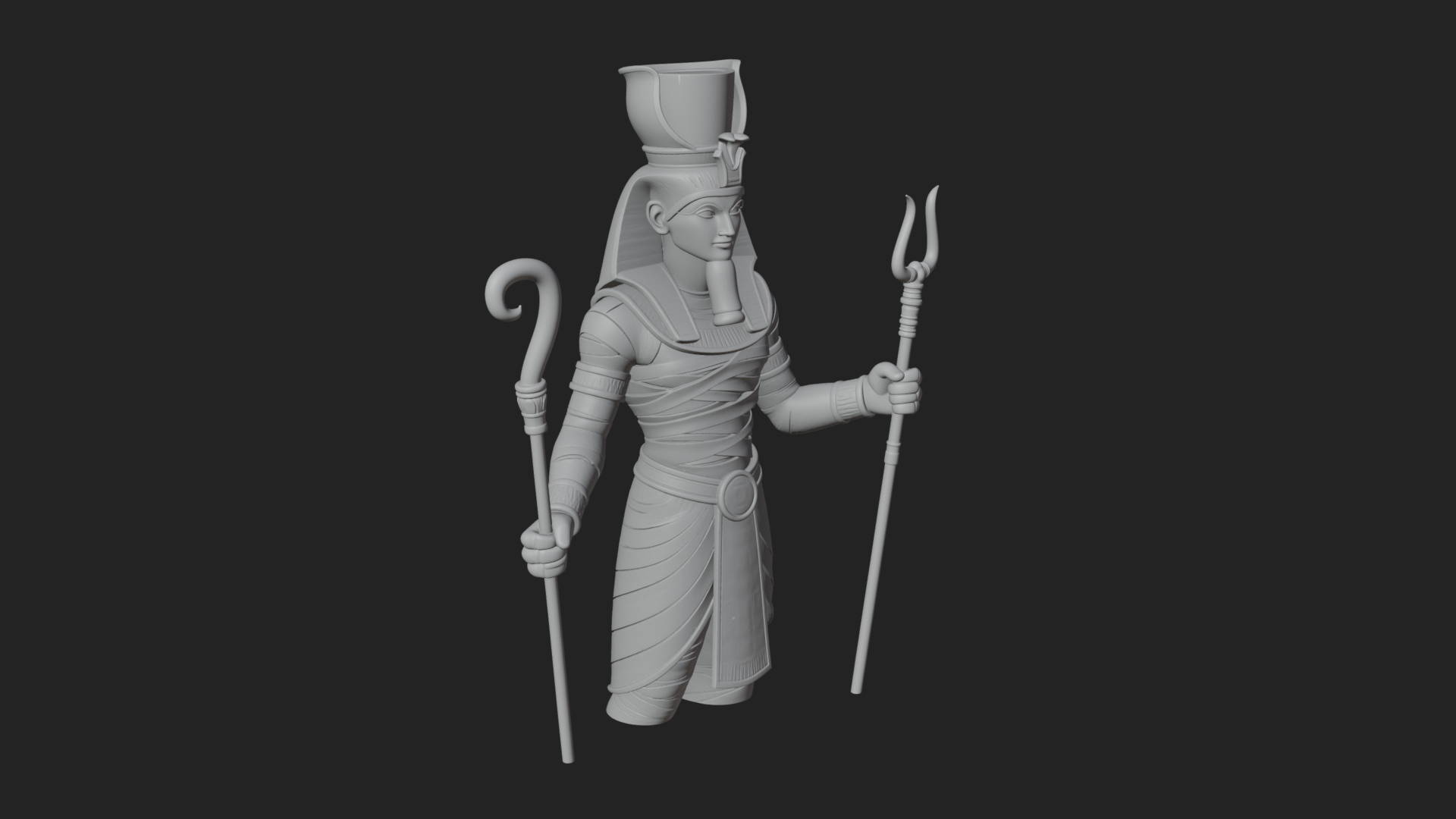 Egyptian Pharaoh Standing Statue Design 12 3D Print Model 3D Model