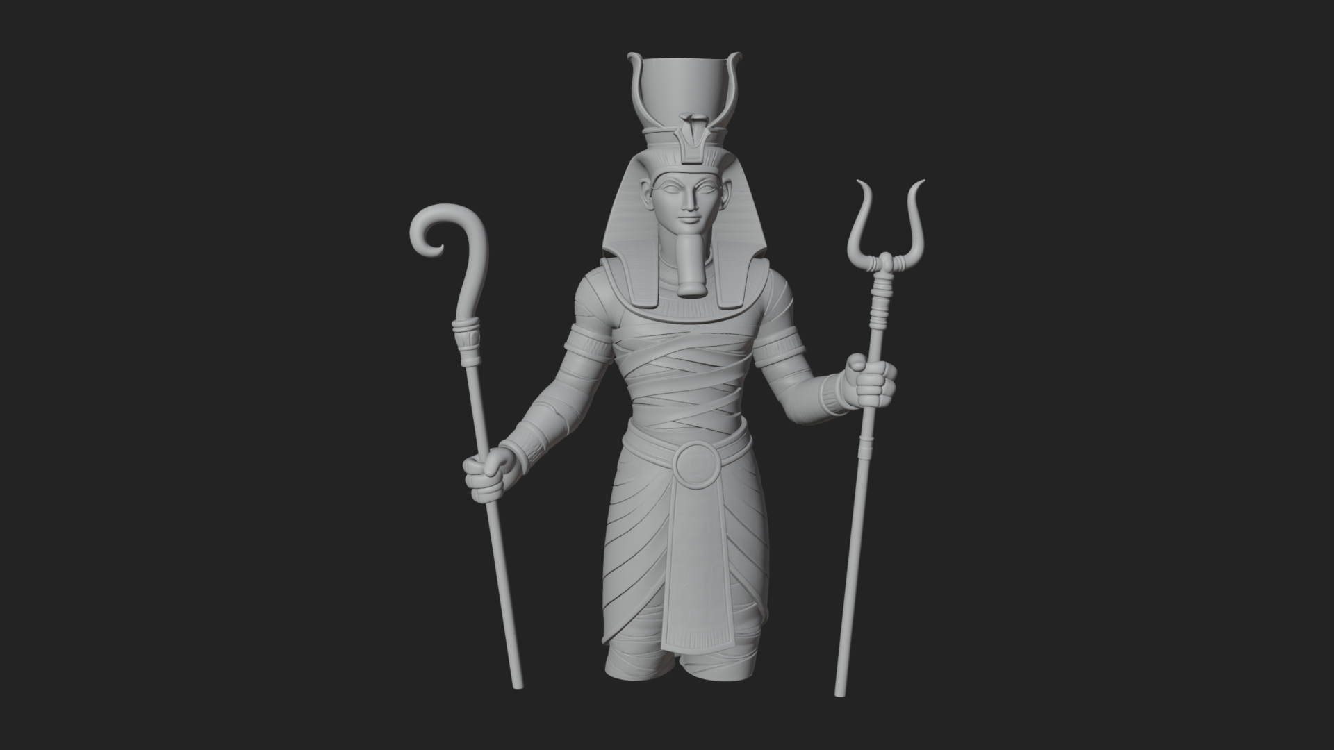 Egyptian Pharaoh Standing Statue Design 12 3D Print Model 3D Model