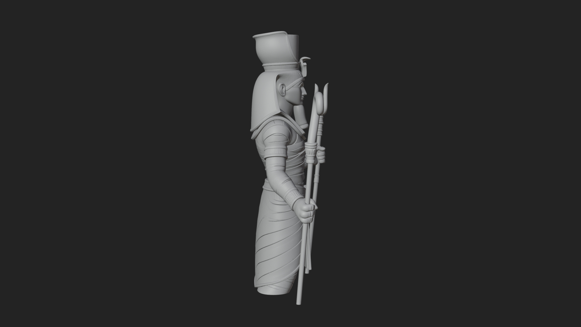 Egyptian Pharaoh Standing Statue Design 12 3D Print Model 3D Model