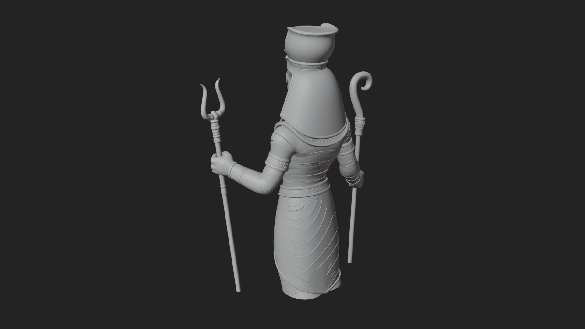 Egyptian Pharaoh Standing Statue Design 12 3D Print Model 3D Model