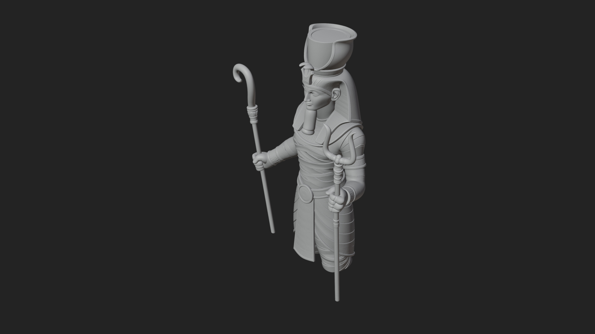 Egyptian Pharaoh Standing Statue Design 12 3D Print Model 3D Model