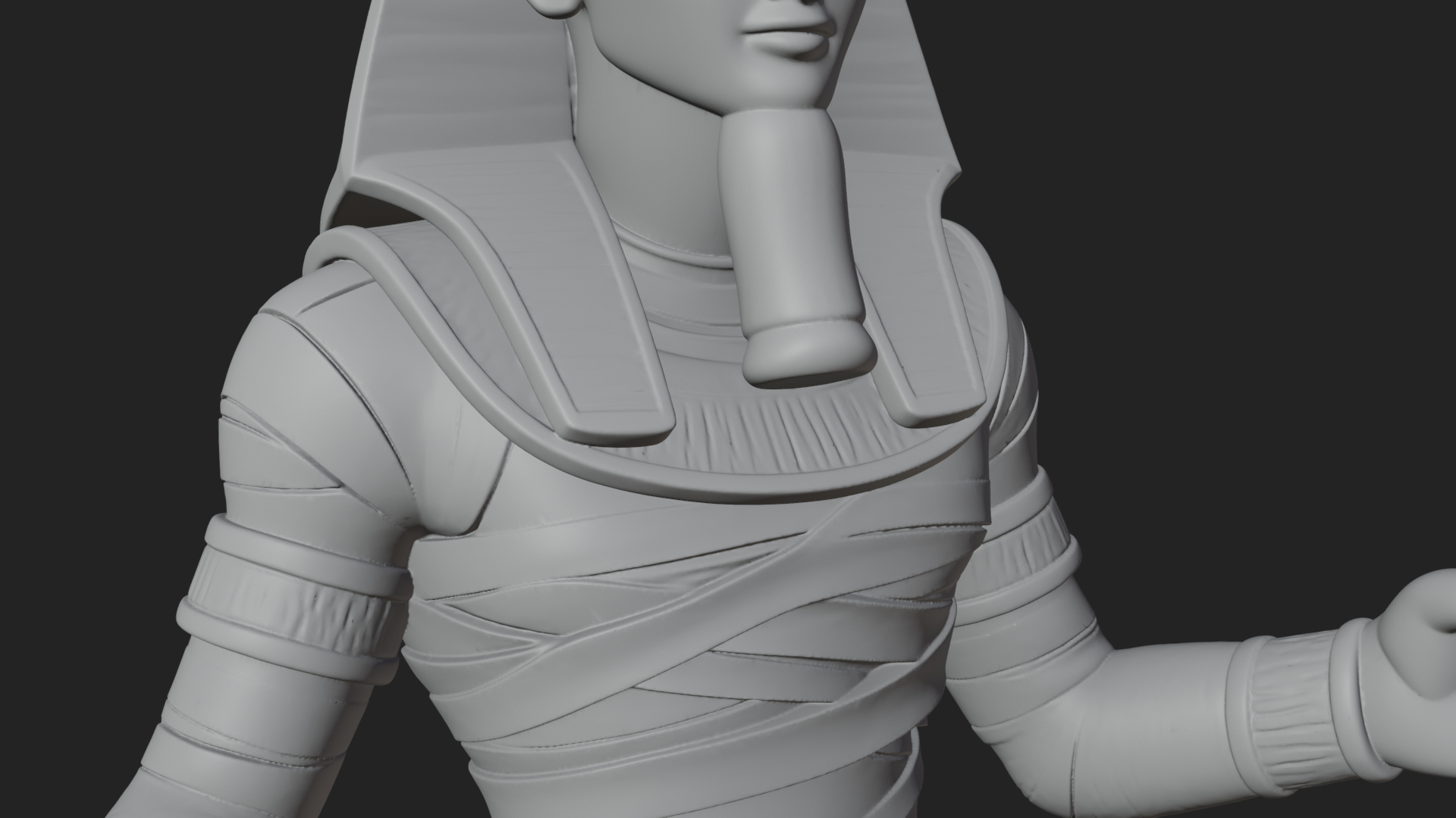 Egyptian Pharaoh Standing Statue Design 12 3D Print Model 3D Model
