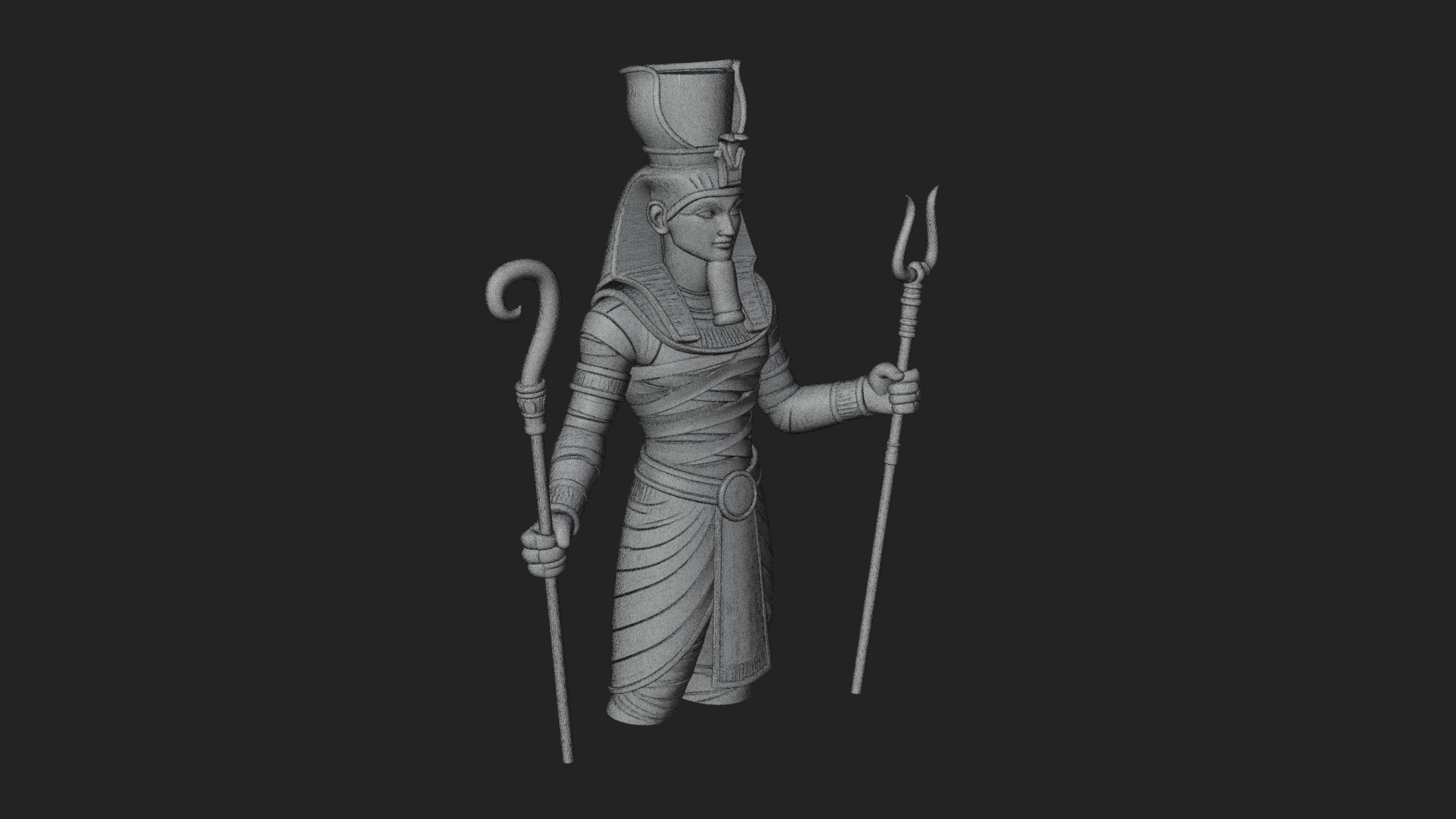 Egyptian Pharaoh Standing Statue Design 12 3D Print Model 3D Model