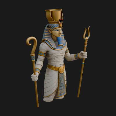 Egyptian Pharaoh Standing Statue Design 12 3D Print Model