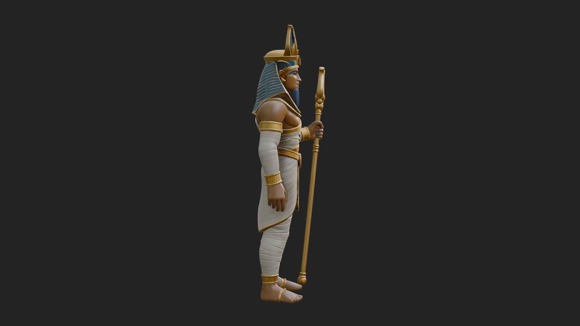 Egyptian Pharaoh Standing Statue Design 13 3D Print Model 3D Model