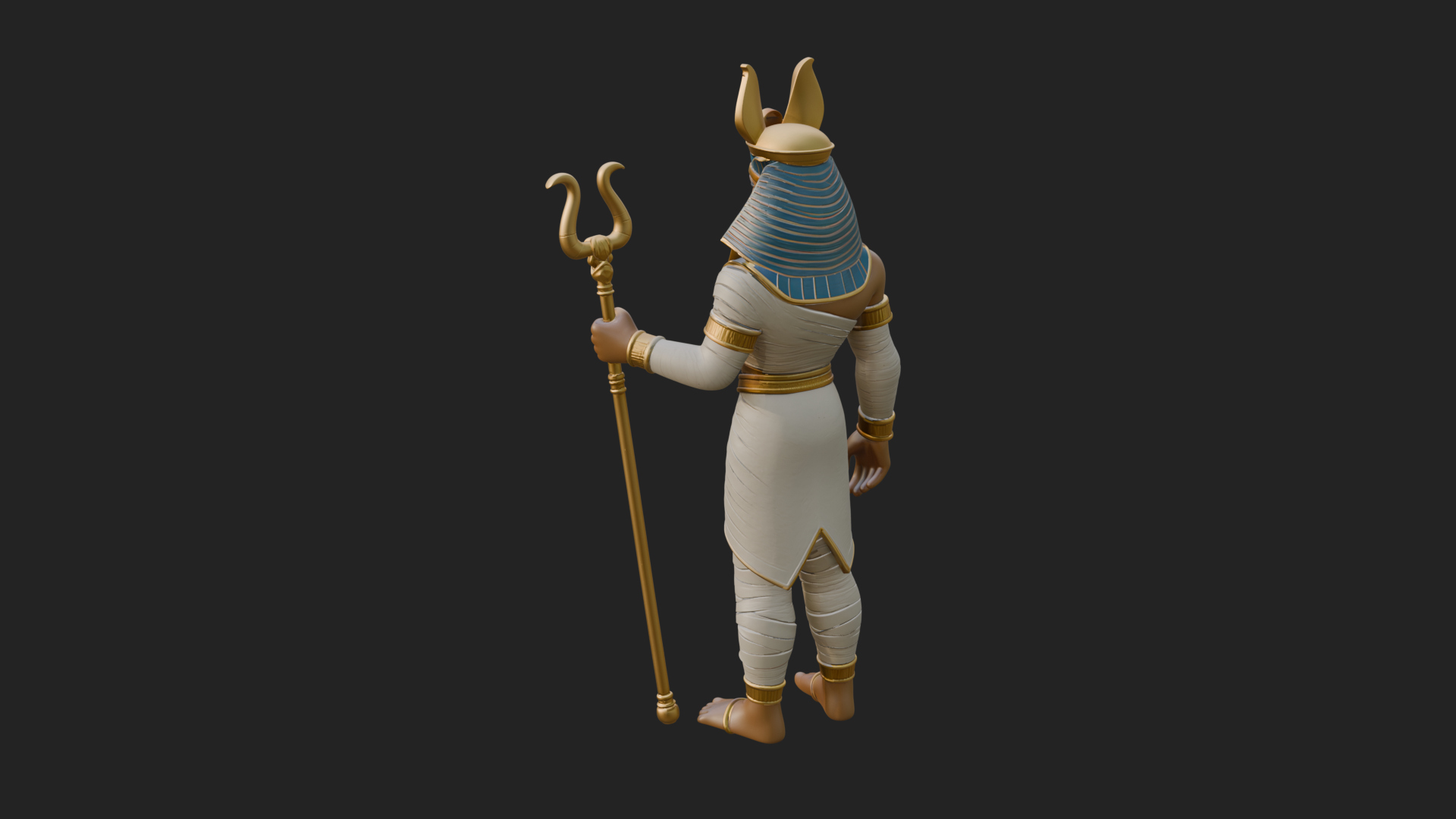 Egyptian Pharaoh Standing Statue Design 13 3D Print Model 3D Model