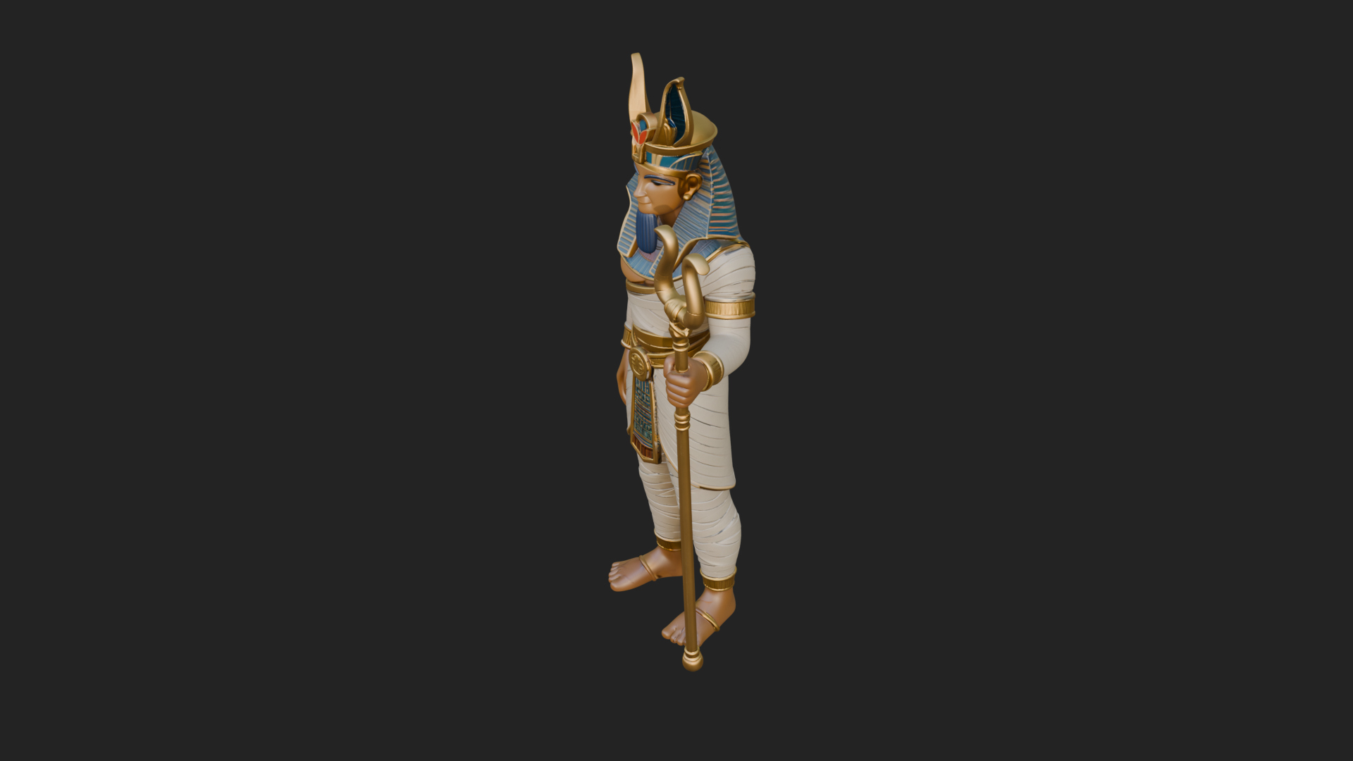 Egyptian Pharaoh Standing Statue Design 13 3D Print Model 3D Model