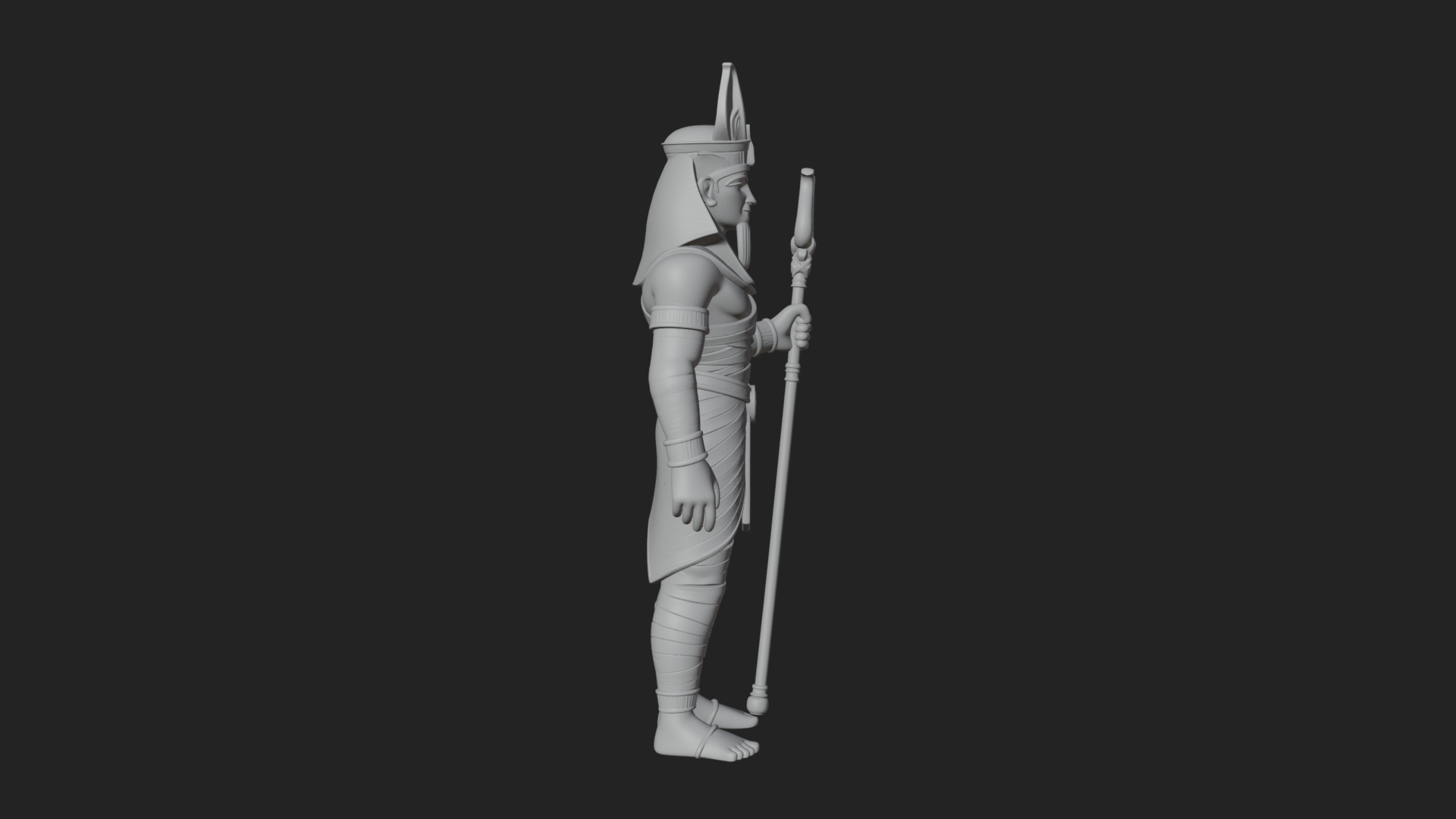Egyptian Pharaoh Standing Statue Design 13 3D Print Model 3D Model