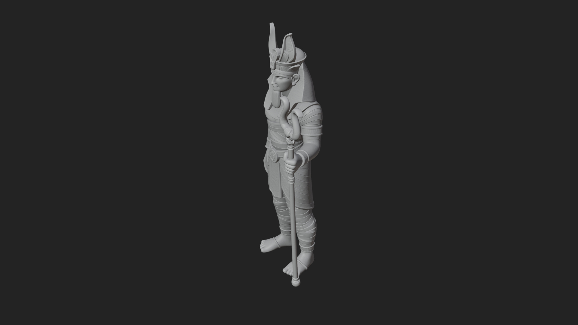 Egyptian Pharaoh Standing Statue Design 13 3D Print Model 3D Model