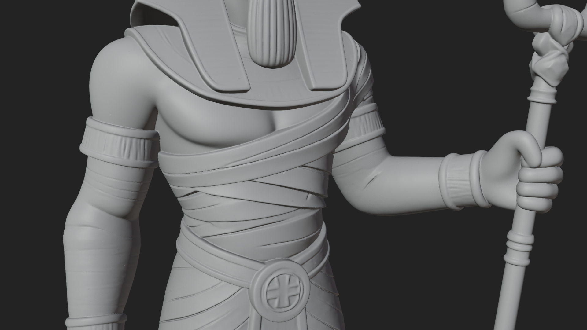 Egyptian Pharaoh Standing Statue Design 13 3D Print Model 3D Model