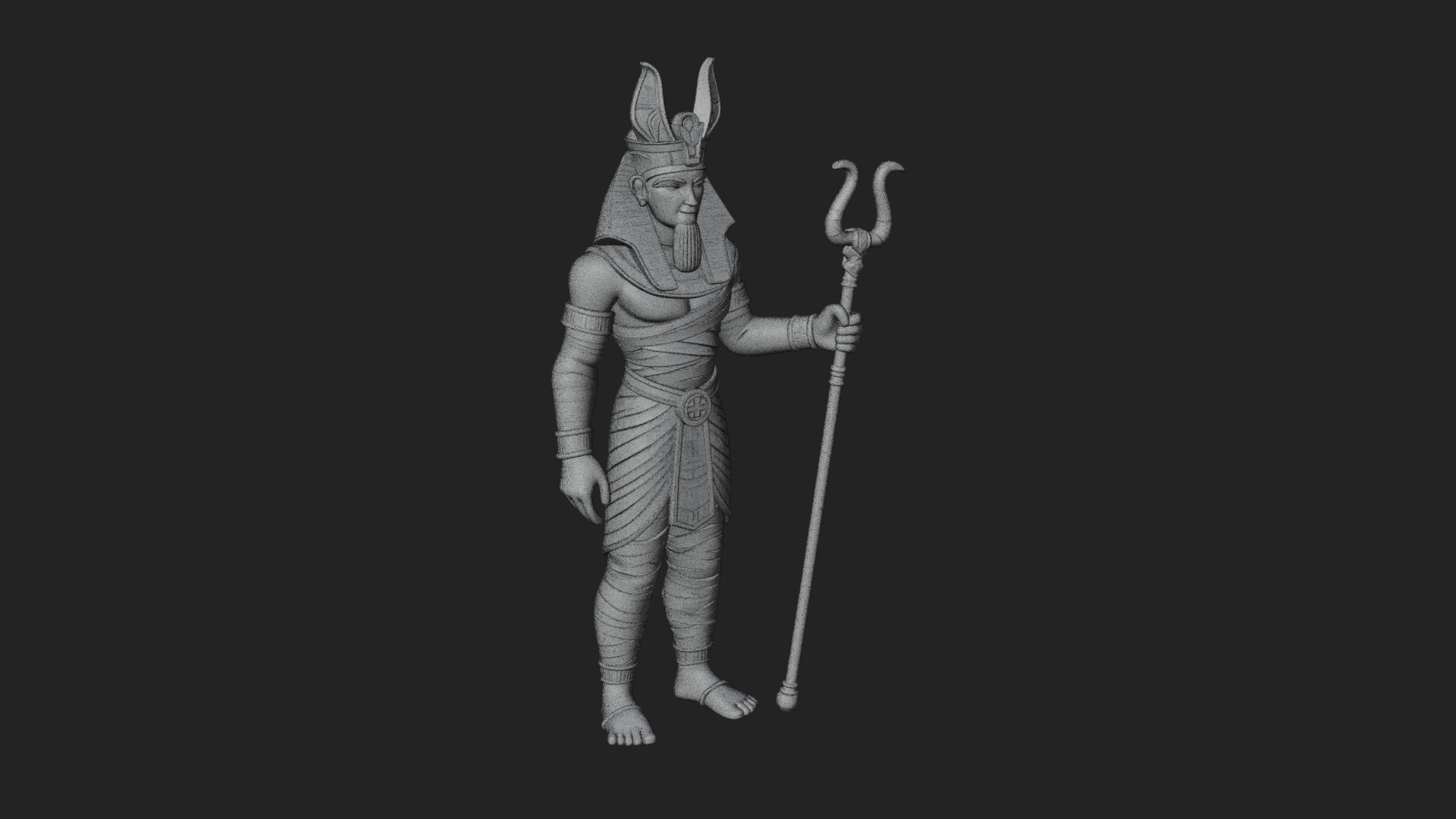 Egyptian Pharaoh Standing Statue Design 13 3D Print Model 3D Model