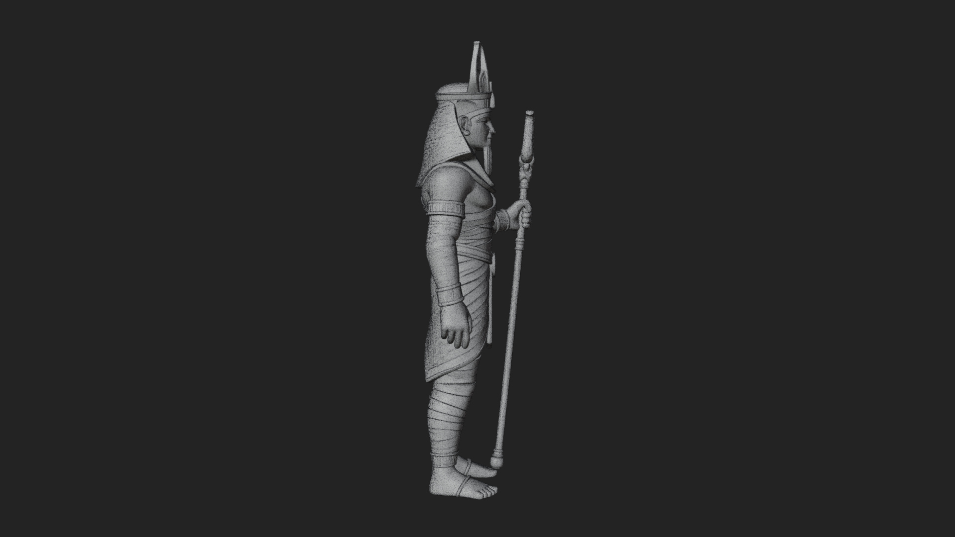 Egyptian Pharaoh Standing Statue Design 13 3D Print Model 3D Model