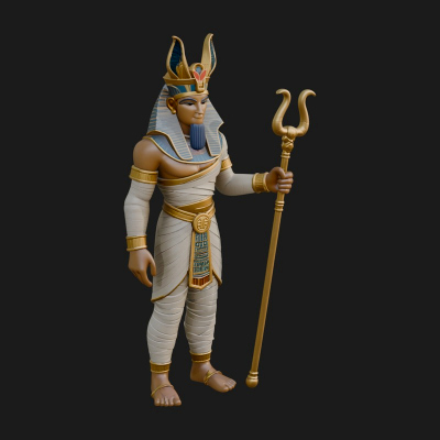 Egyptian Pharaoh Standing Statue Design 13 3D Print Model