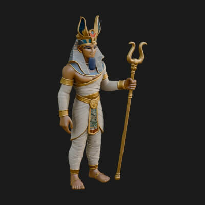 Egyptian Pharaoh Standing Statue Design 13 3D Print Model