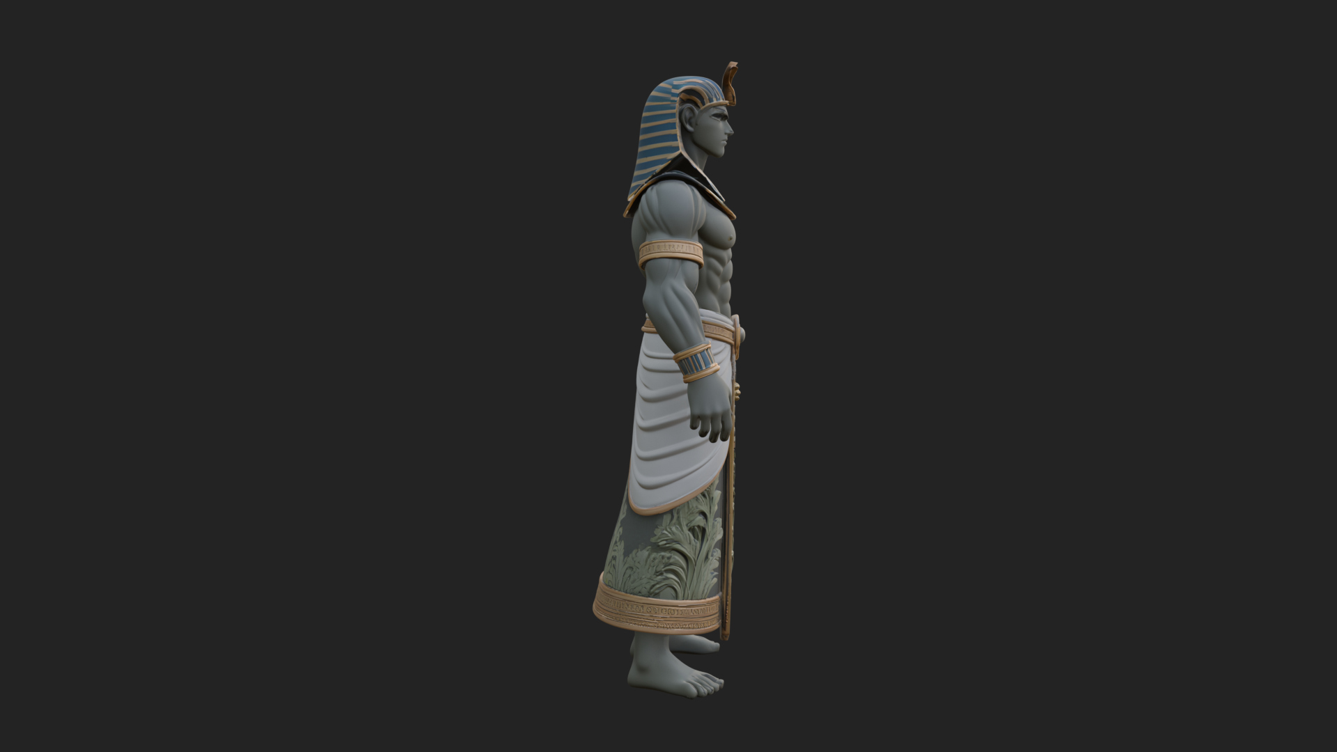 Egyptian Pharaoh Standing Statue Design 14 3D Print Model 3D Model