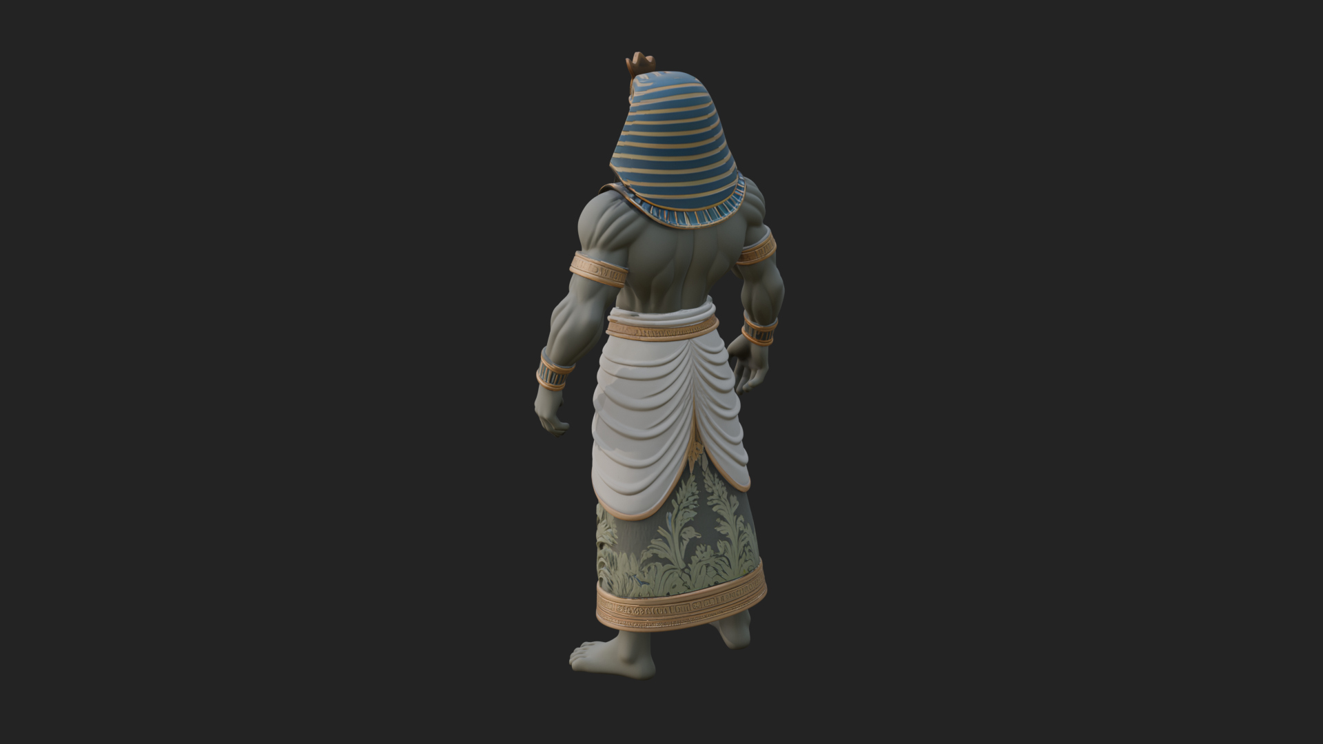 Egyptian Pharaoh Standing Statue Design 14 3D Print Model 3D Model
