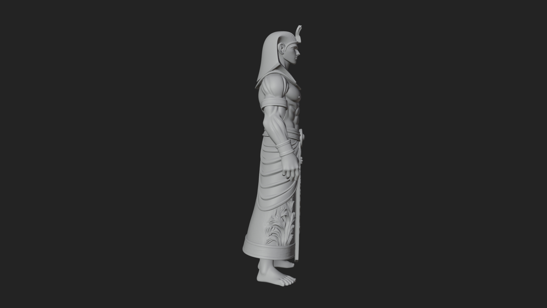 Egyptian Pharaoh Standing Statue Design 14 3D Print Model 3D Model