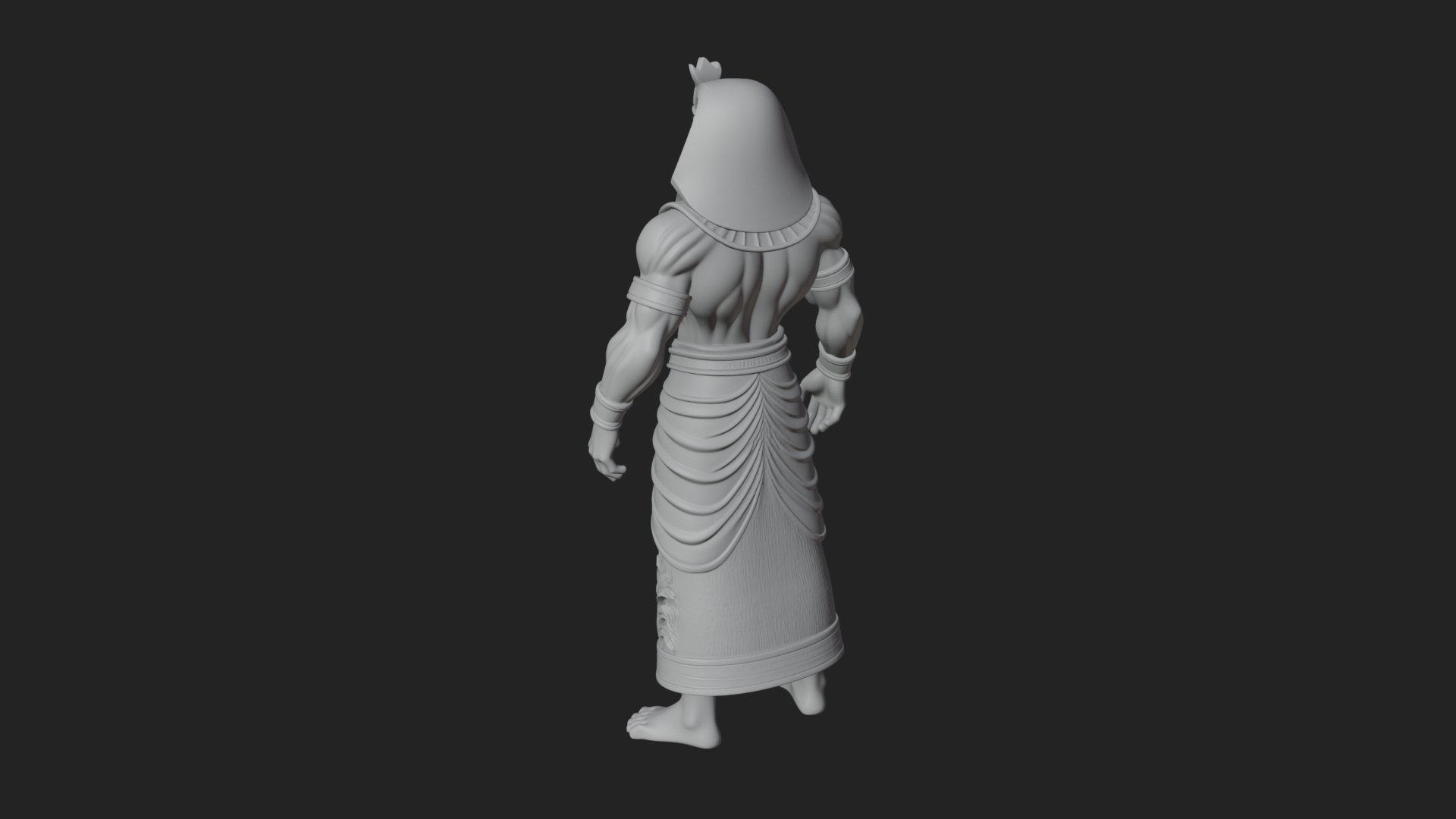 Egyptian Pharaoh Standing Statue Design 14 3D Print Model 3D Model