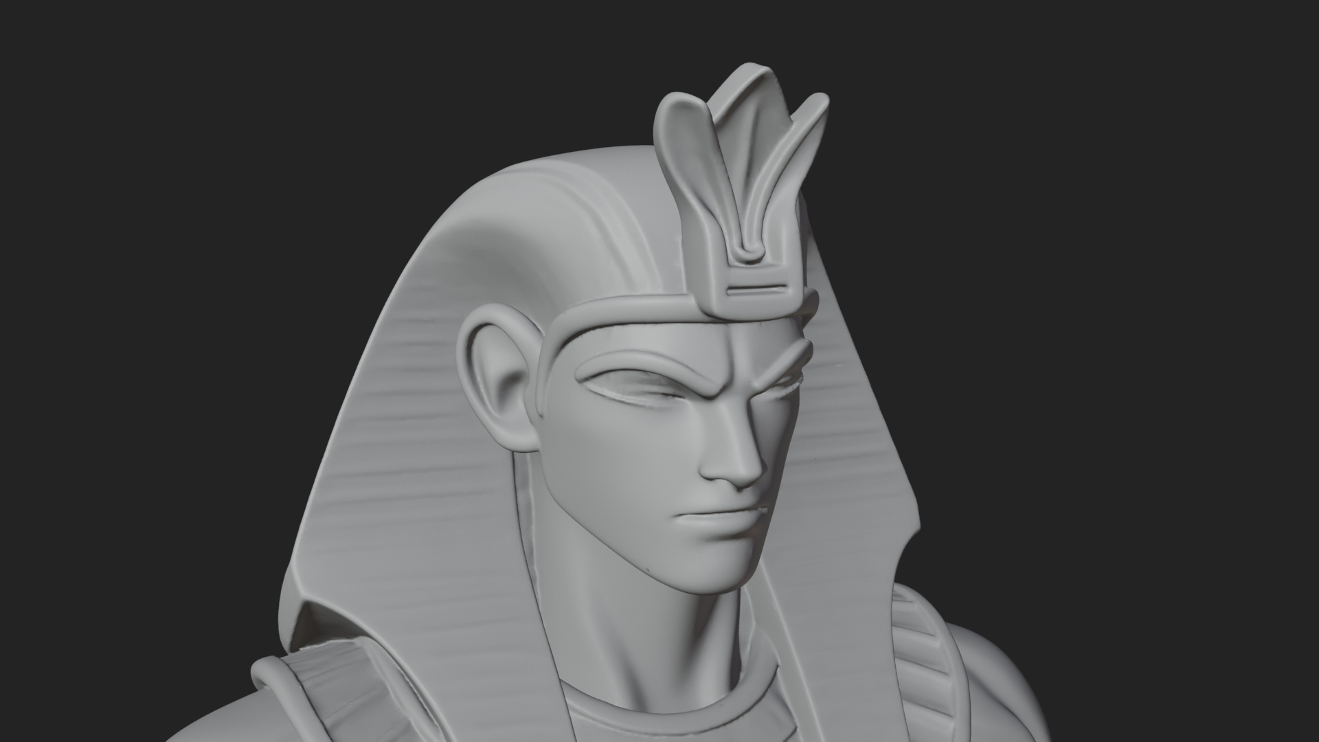 Egyptian Pharaoh Standing Statue Design 14 3D Print Model 3D Model