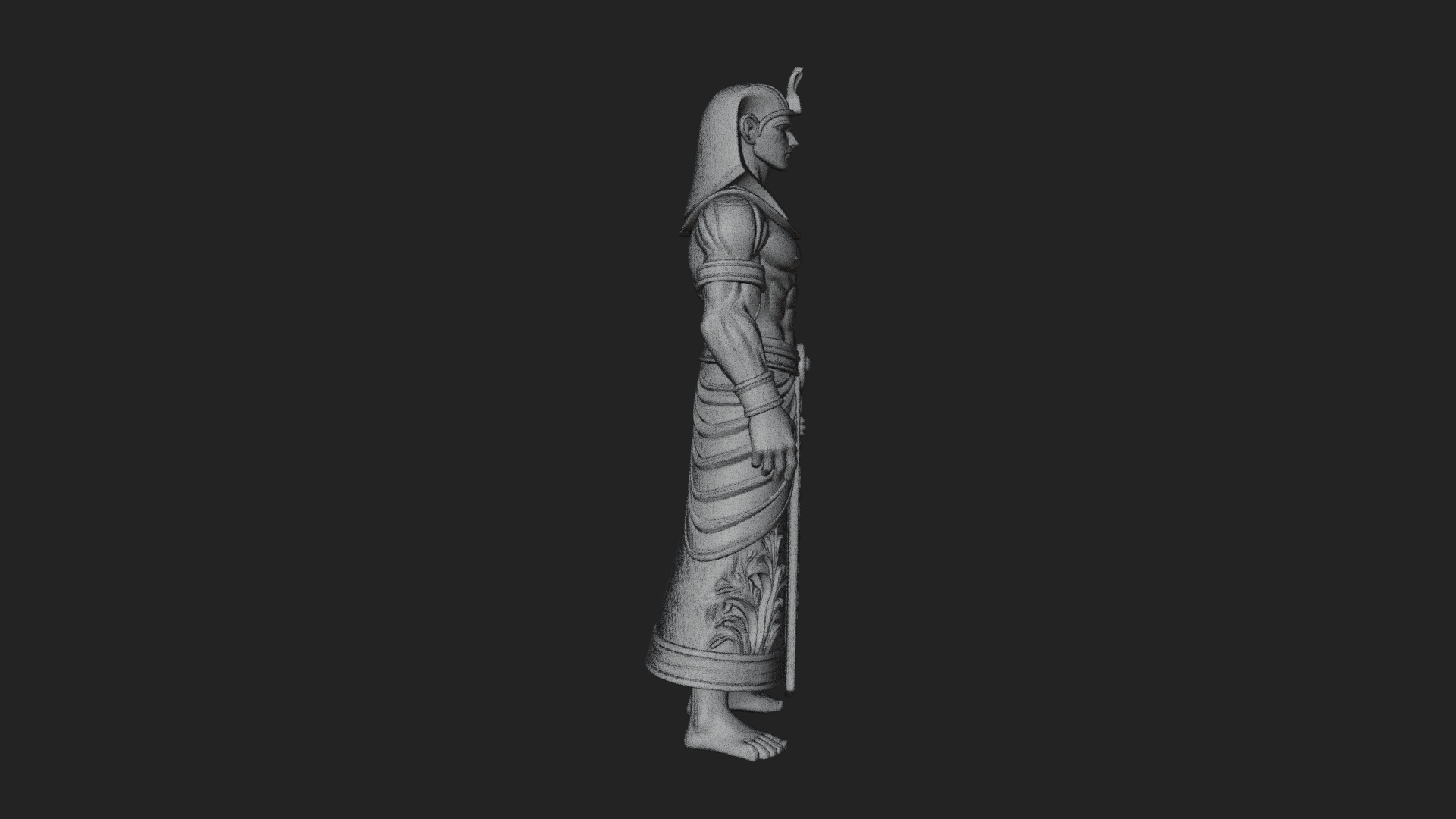 Egyptian Pharaoh Standing Statue Design 14 3D Print Model 3D Model
