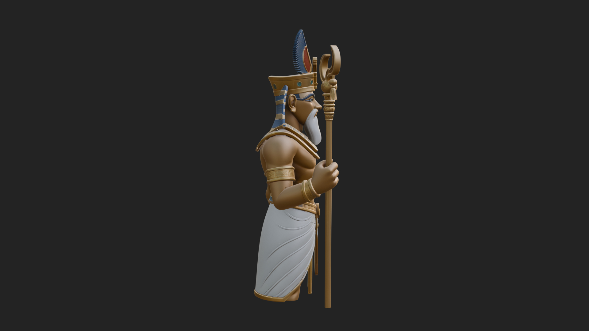 Egyptian Pharaoh Standing Statue Design 15 3D Print Model 3D Model