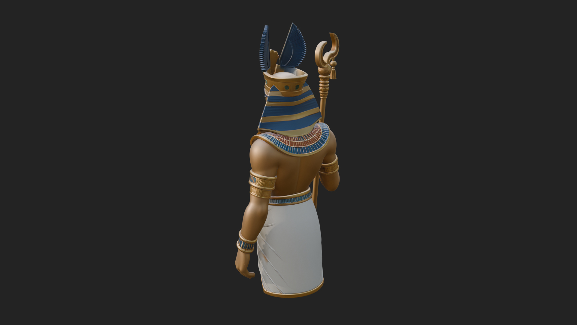 Egyptian Pharaoh Standing Statue Design 15 3D Print Model 3D Model