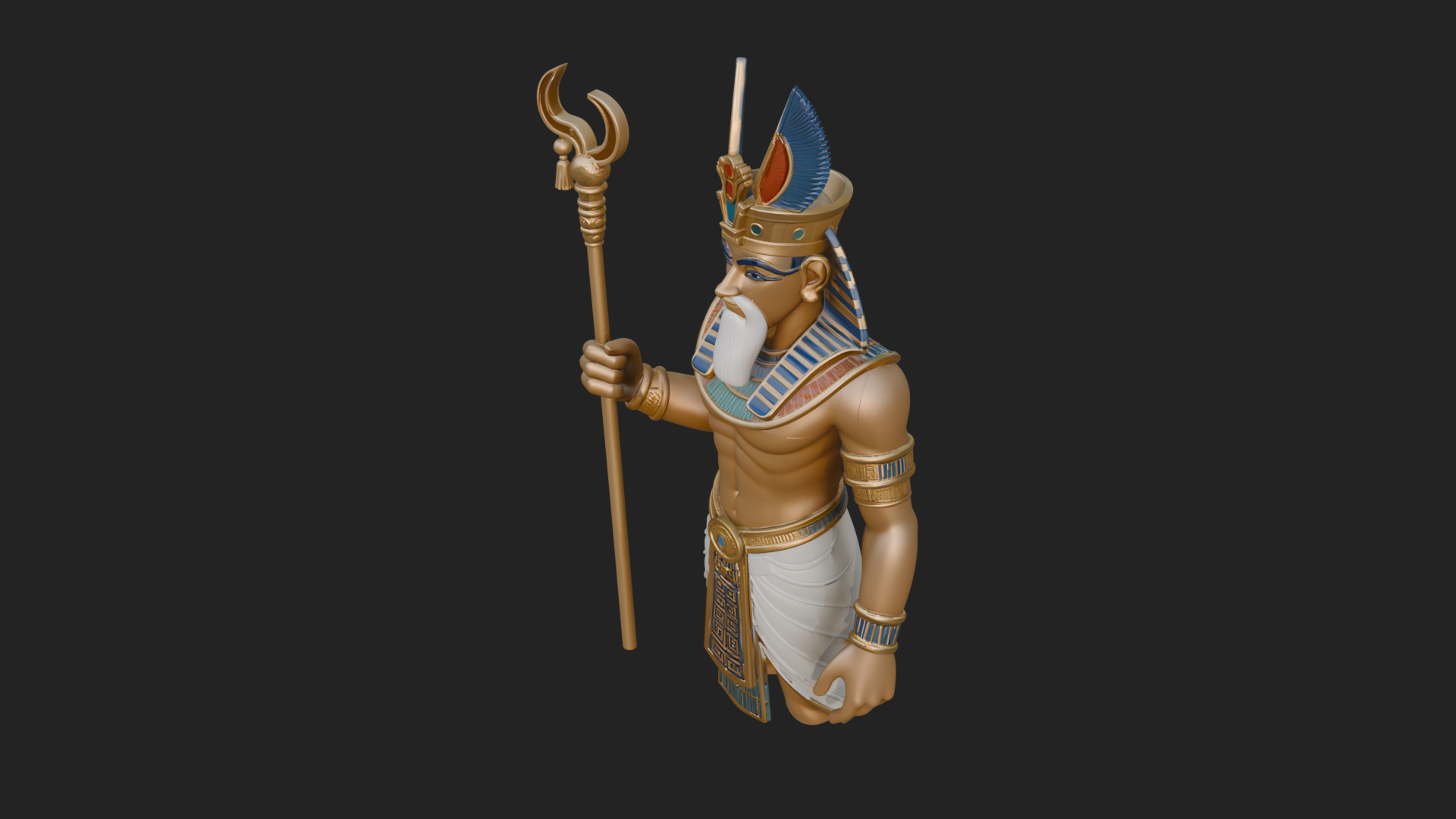Egyptian Pharaoh Standing Statue Design 15 3D Print Model 3D Model