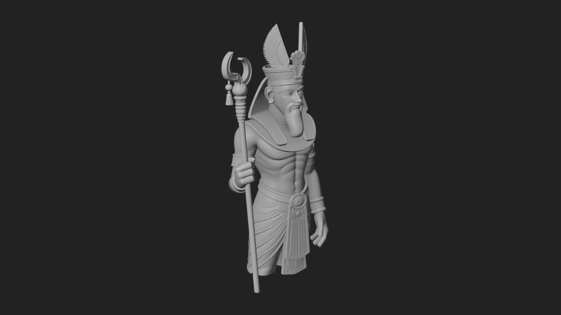 Egyptian Pharaoh Standing Statue Design 15 3D Print Model 3D Model