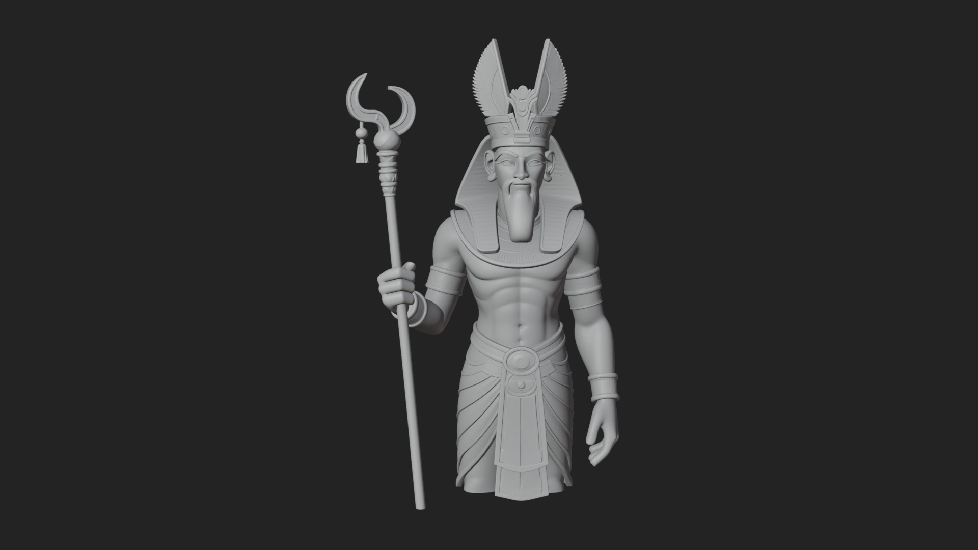Egyptian Pharaoh Standing Statue Design 15 3D Print Model 3D Model