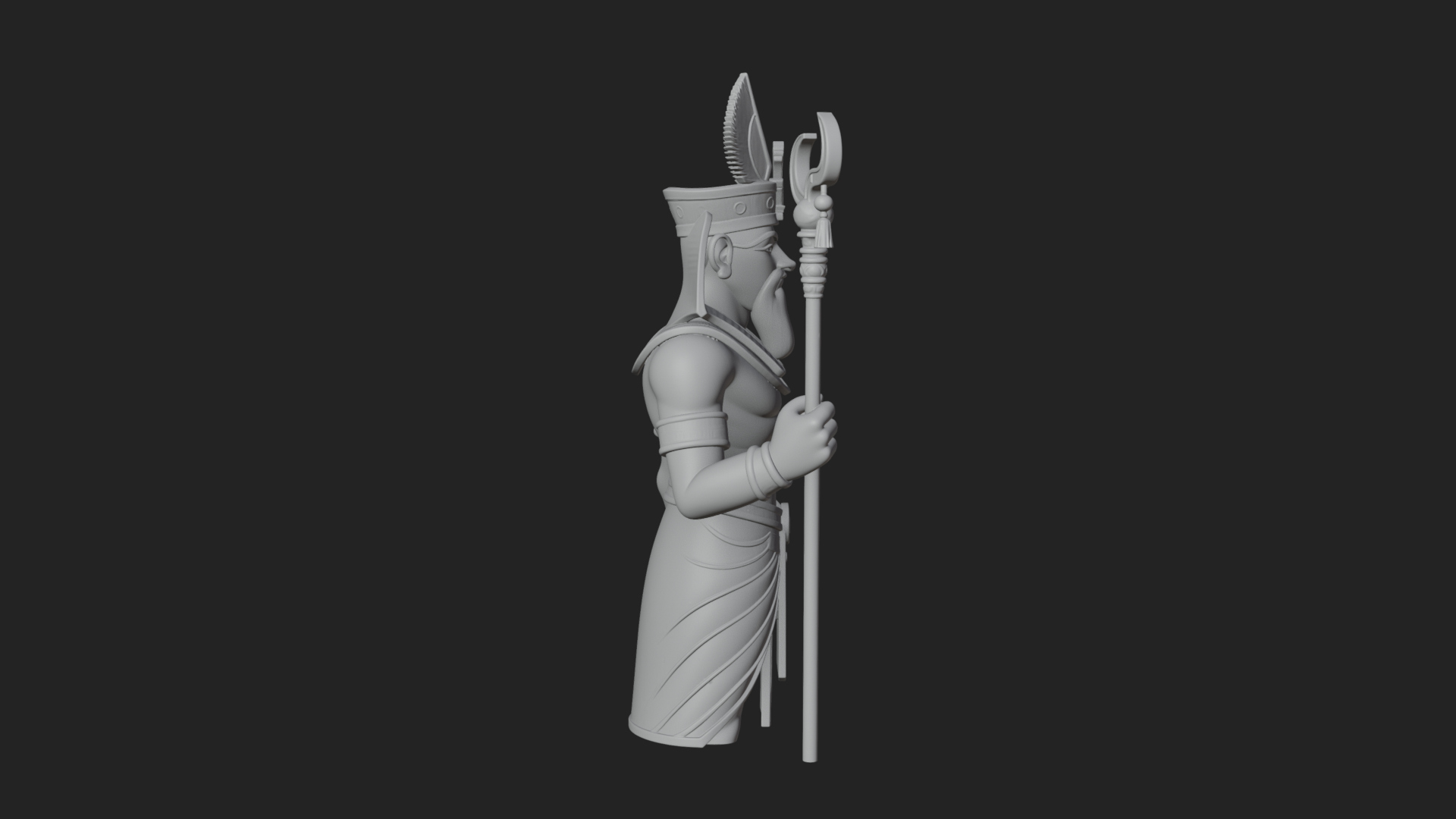 Egyptian Pharaoh Standing Statue Design 15 3D Print Model 3D Model