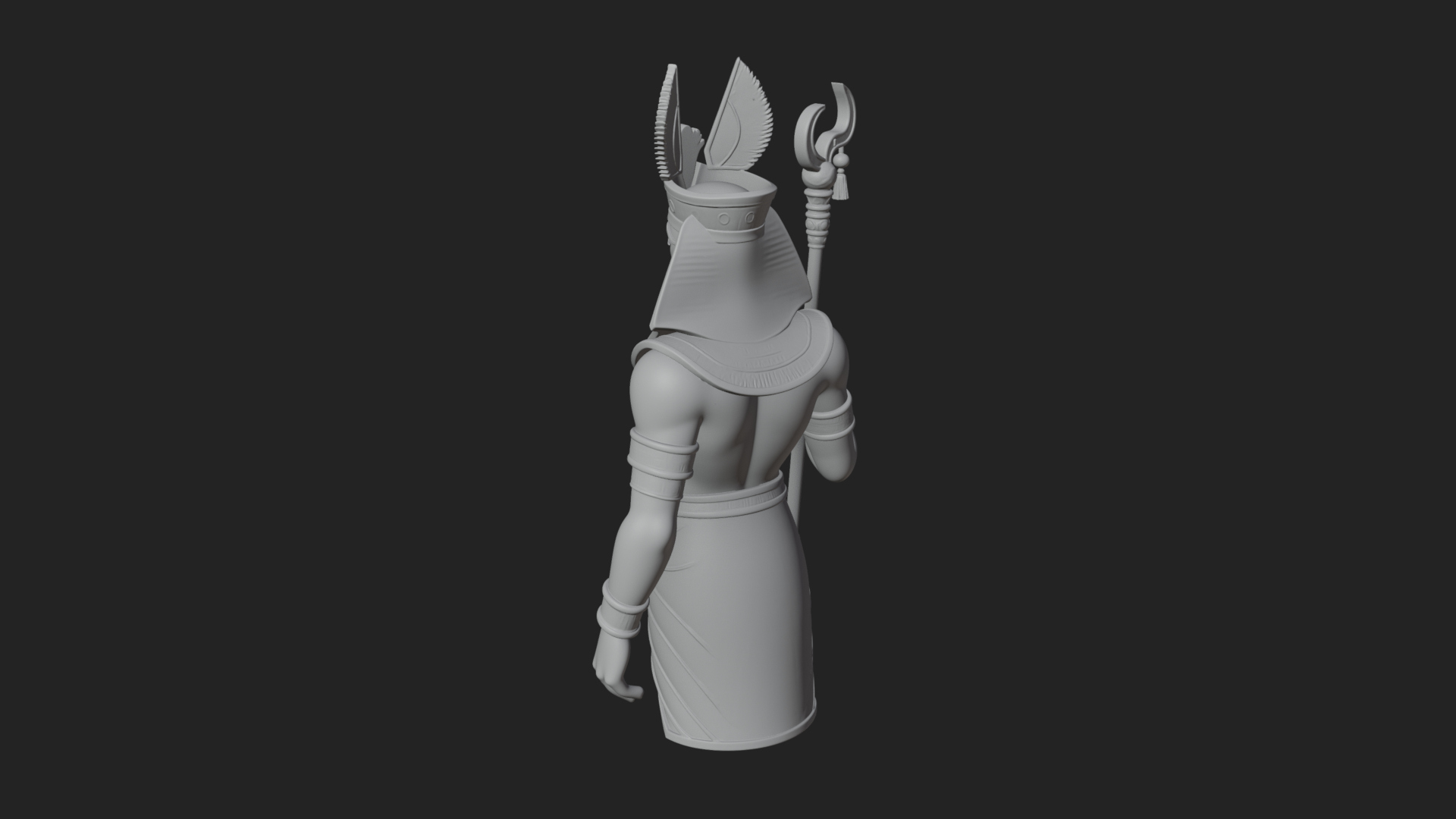 Egyptian Pharaoh Standing Statue Design 15 3D Print Model 3D Model