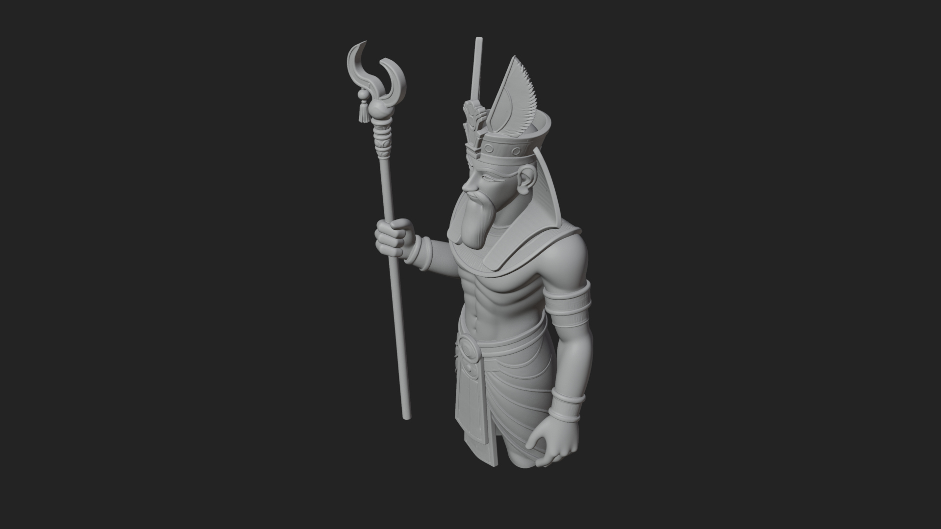Egyptian Pharaoh Standing Statue Design 15 3D Print Model 3D Model