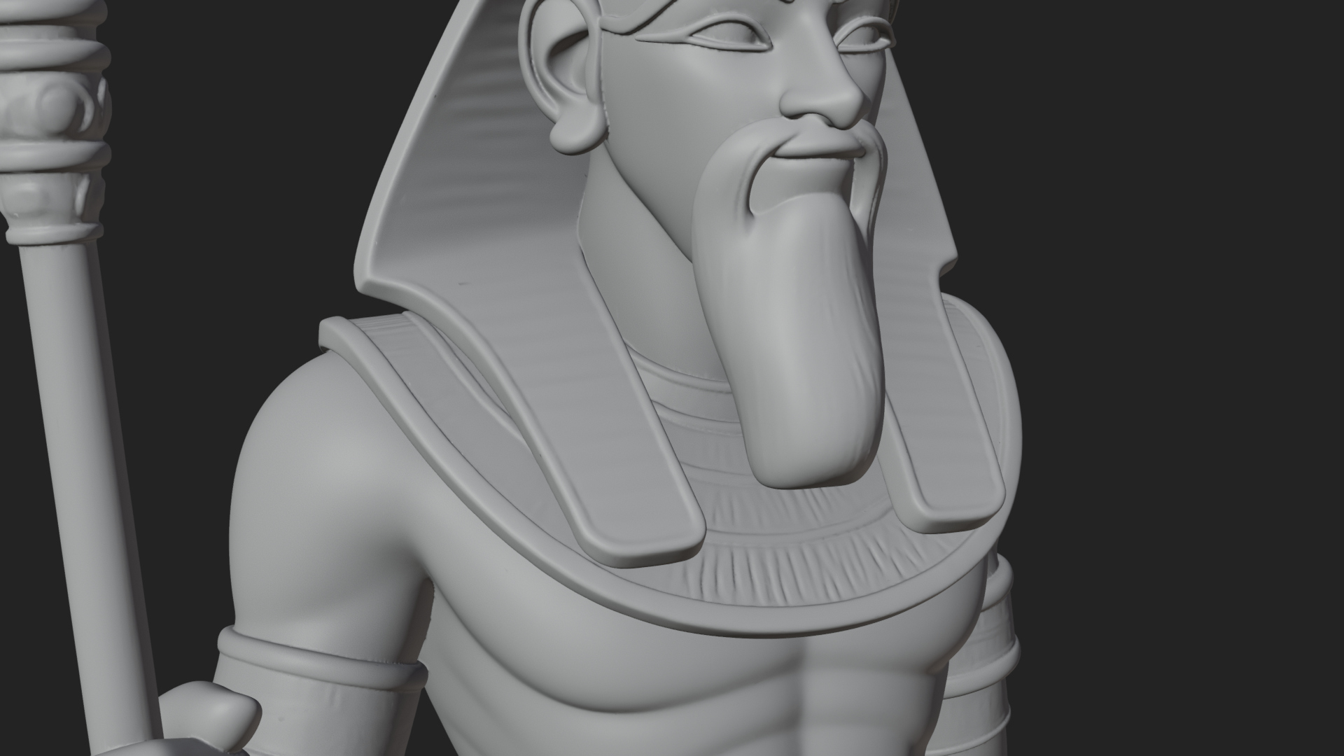 Egyptian Pharaoh Standing Statue Design 15 3D Print Model 3D Model