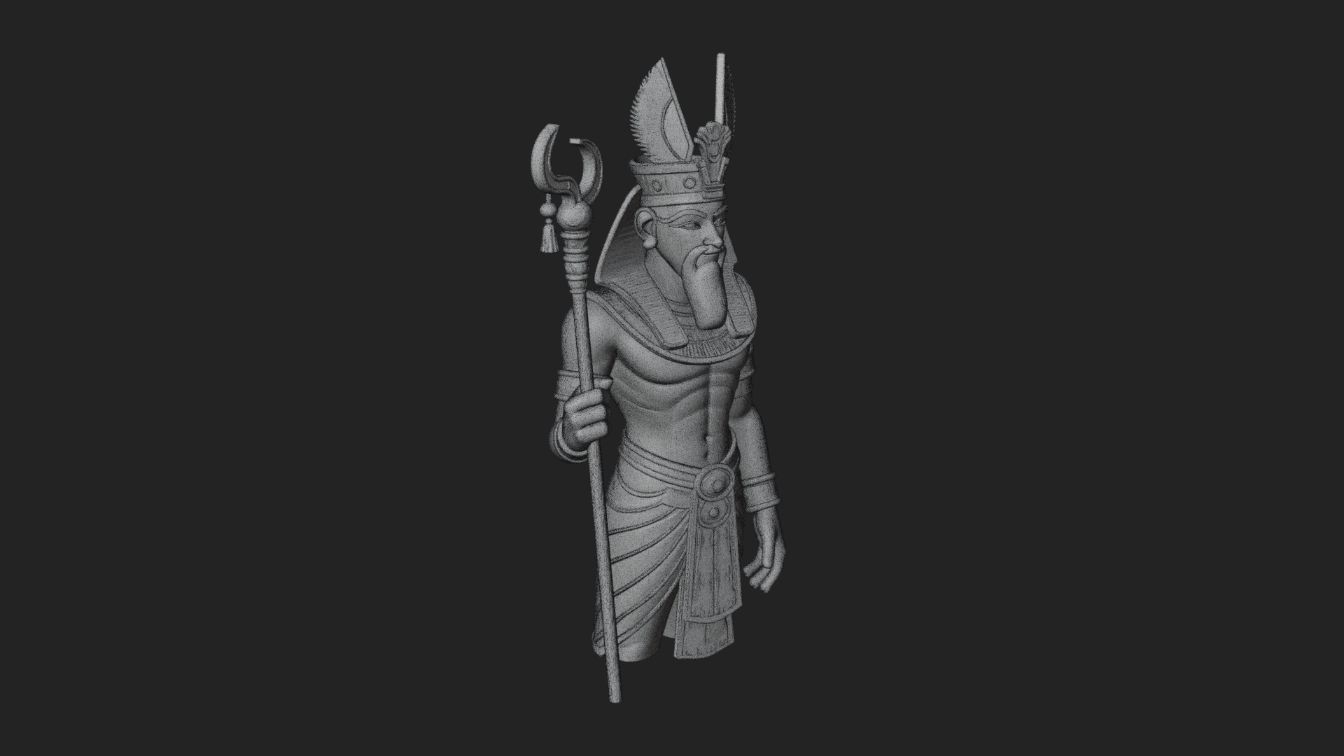 Egyptian Pharaoh Standing Statue Design 15 3D Print Model 3D Model