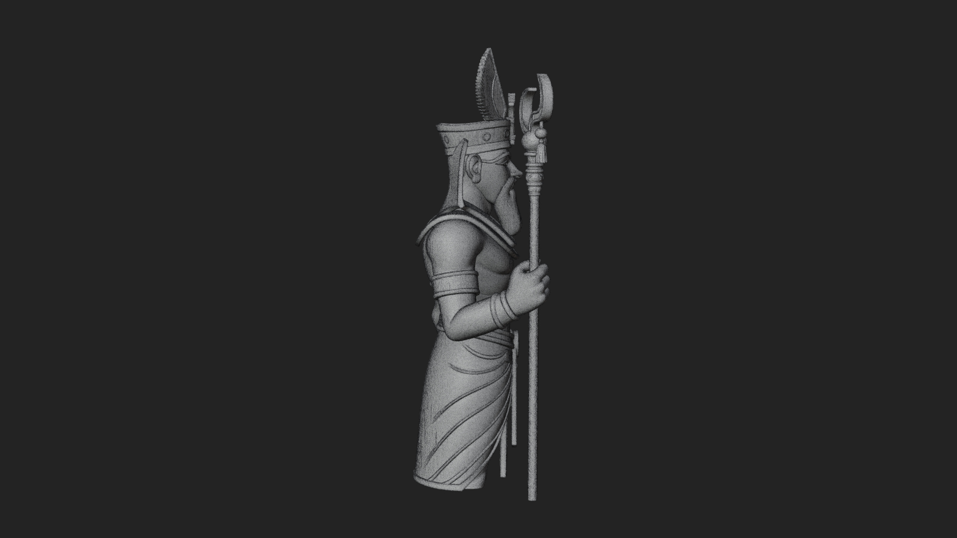 Egyptian Pharaoh Standing Statue Design 15 3D Print Model 3D Model