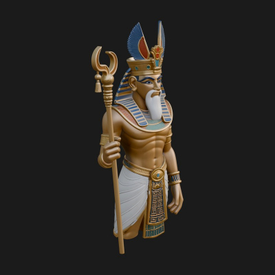 Egyptian Pharaoh Standing Statue Design 15 3D Print Model
